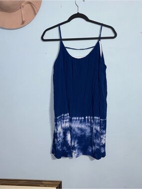 Madelynn M Navy strappy resort summer swim coverup Slip Dress beachy vacation